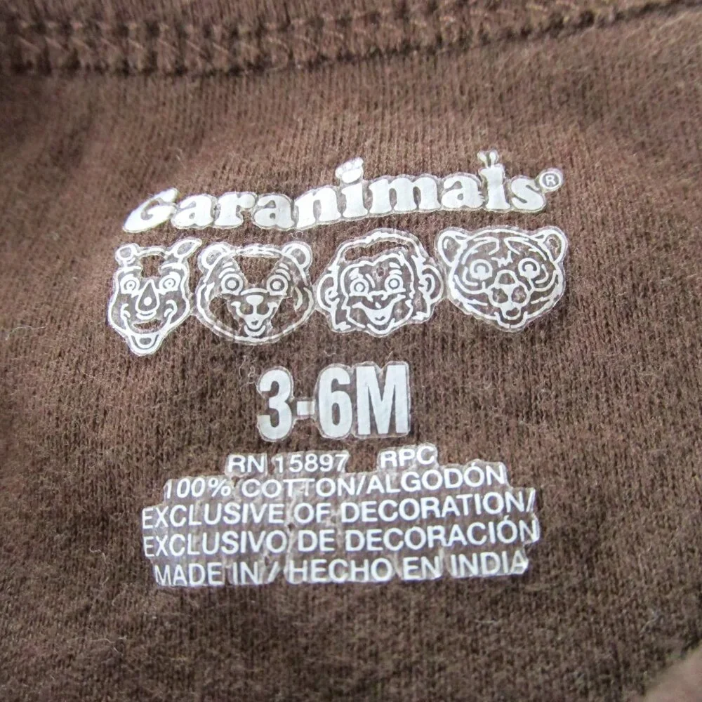Garanimals One Piece Bodysuit Infant‎ Boys 3-6M Brown Long Sleeve Caterpillar